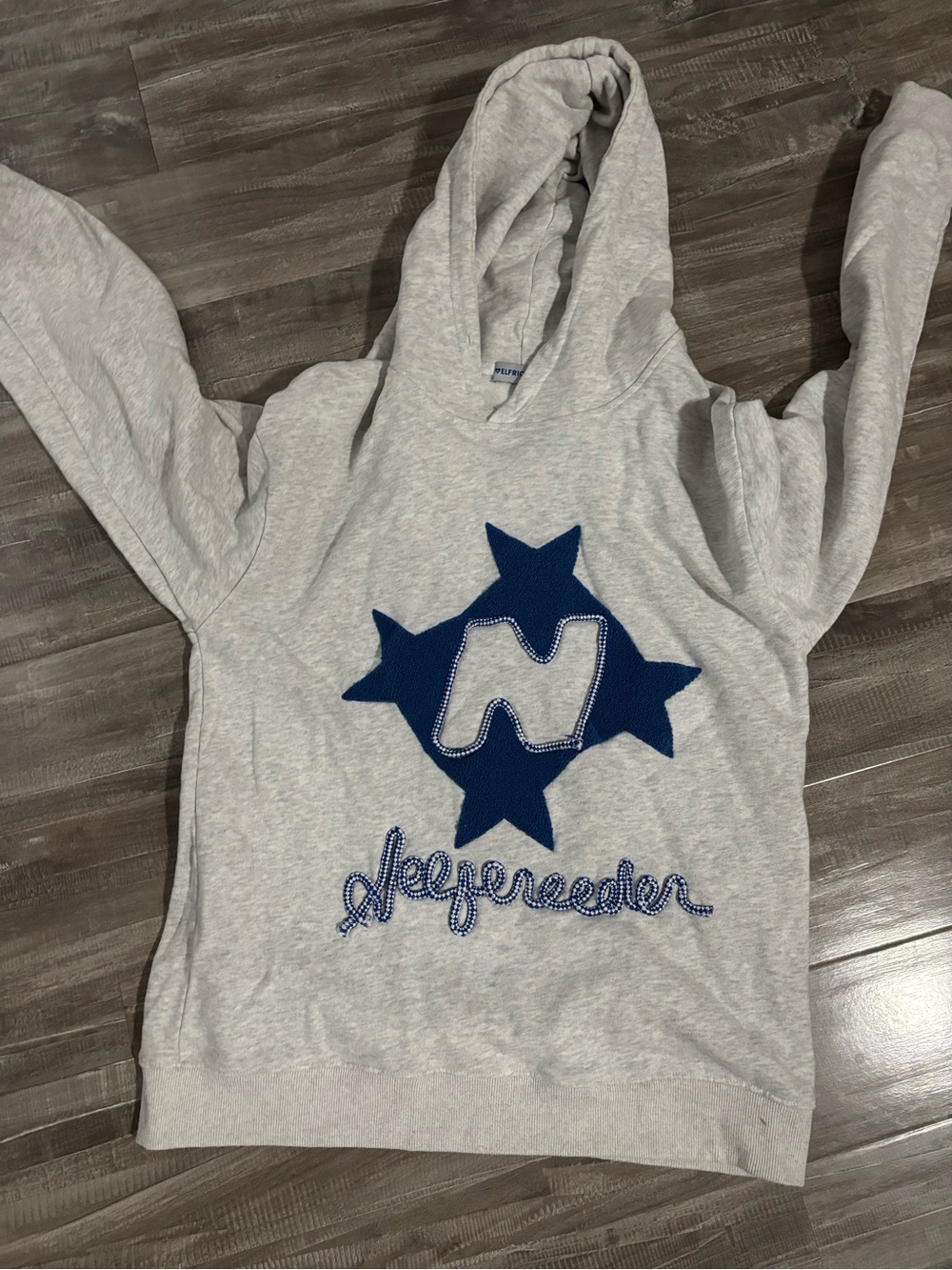 Aelfric Eden Heather Gray Hoodie with Navy Logo